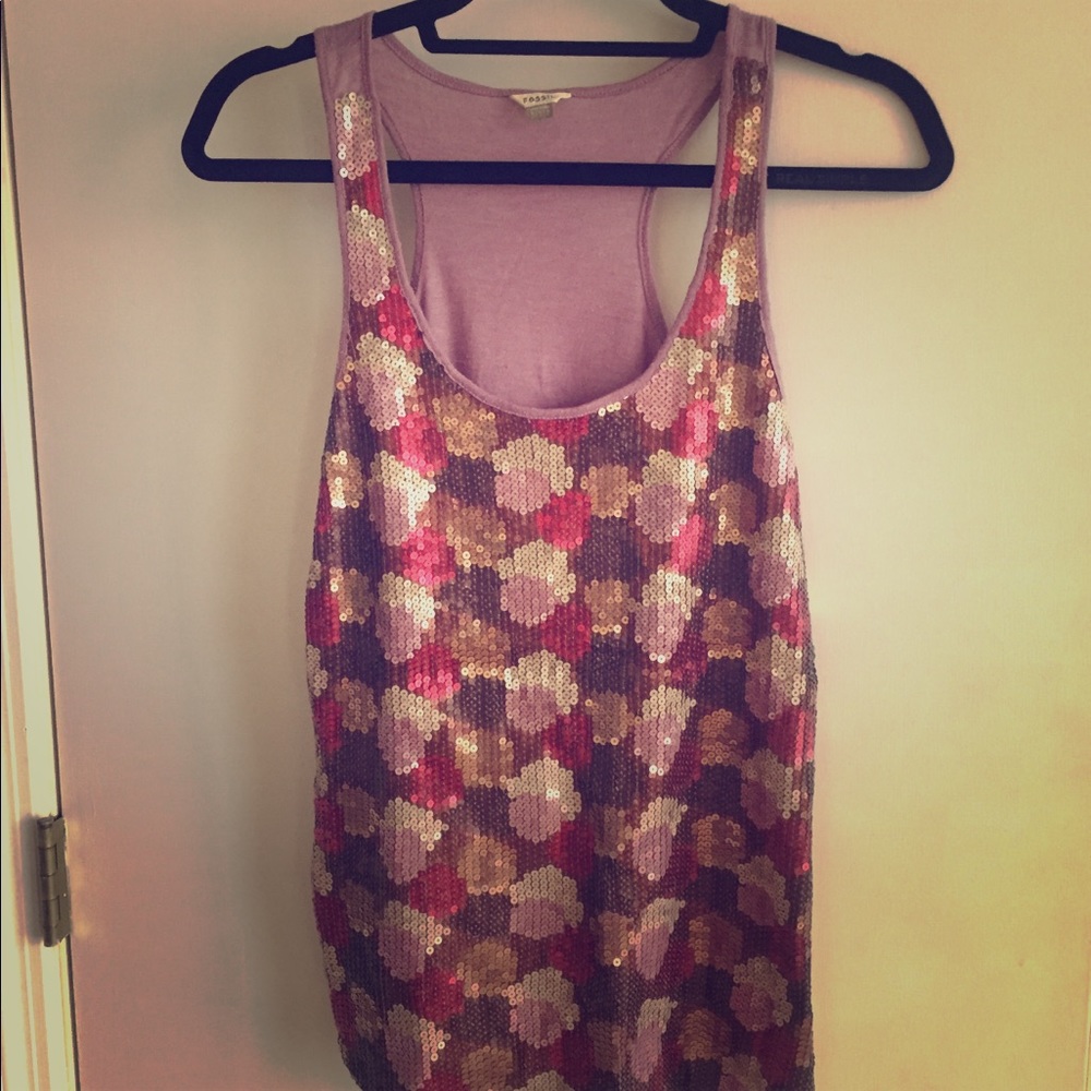All over sequin tank top